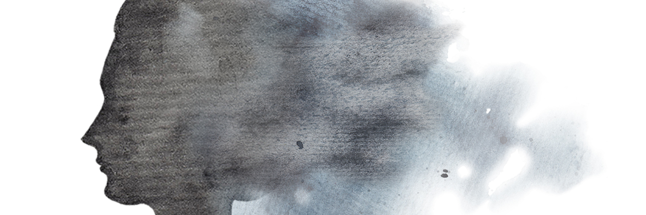 What Congruent Depression Is and How It Affects Me watercolor silhouette of a woman with the back of her head fading out with blues and grays
