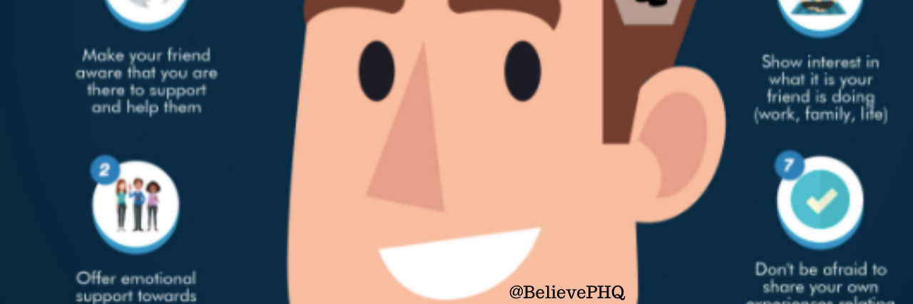 Graphic: 8 Ways To Check on a Friend Struggling With Mental Health Graphic shows 8 ways to check on your friend struggling with their mental health