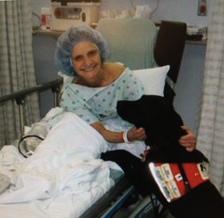 Maggie with Ellen in the hospital.