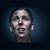 A woman crying