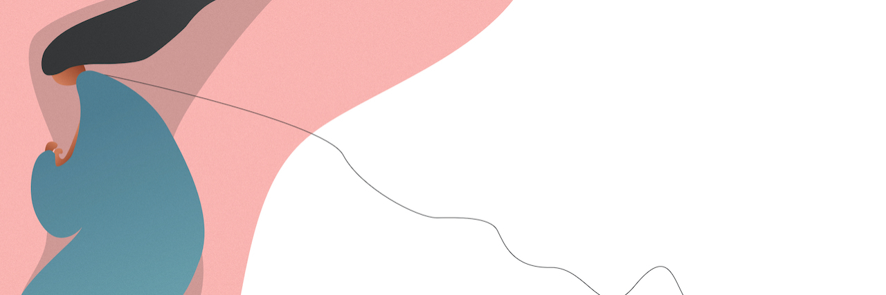 Worrying Day and Night as Someone With Depression Illustration of woman laying on her side