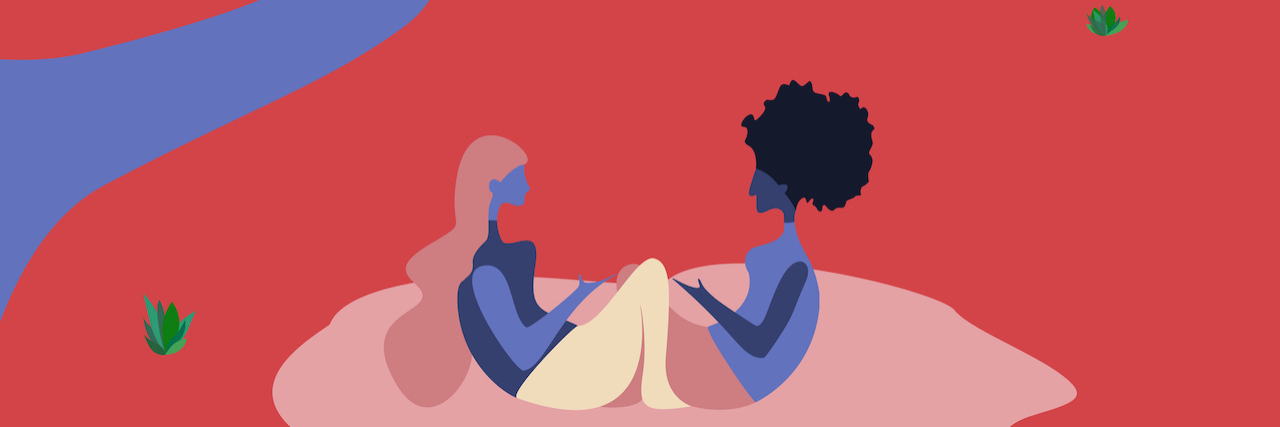Learning Hope Is Never Lost in Eating Disorder Recovery Illustration of two women sitting by the river