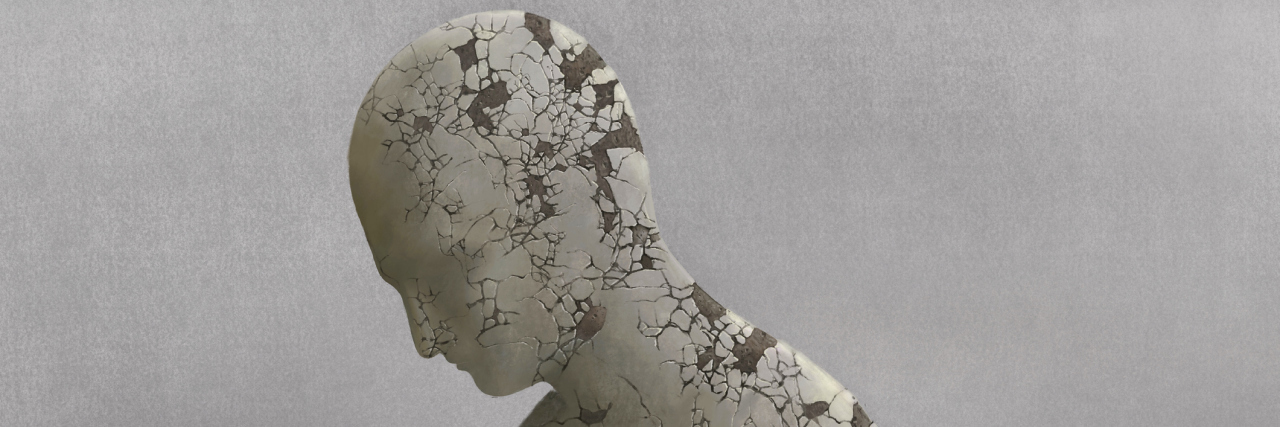 Bipolar Disorder Makes It Hard to Find Validation Within Myself Watercolor human sculpture in the water, head down, slowly breaking