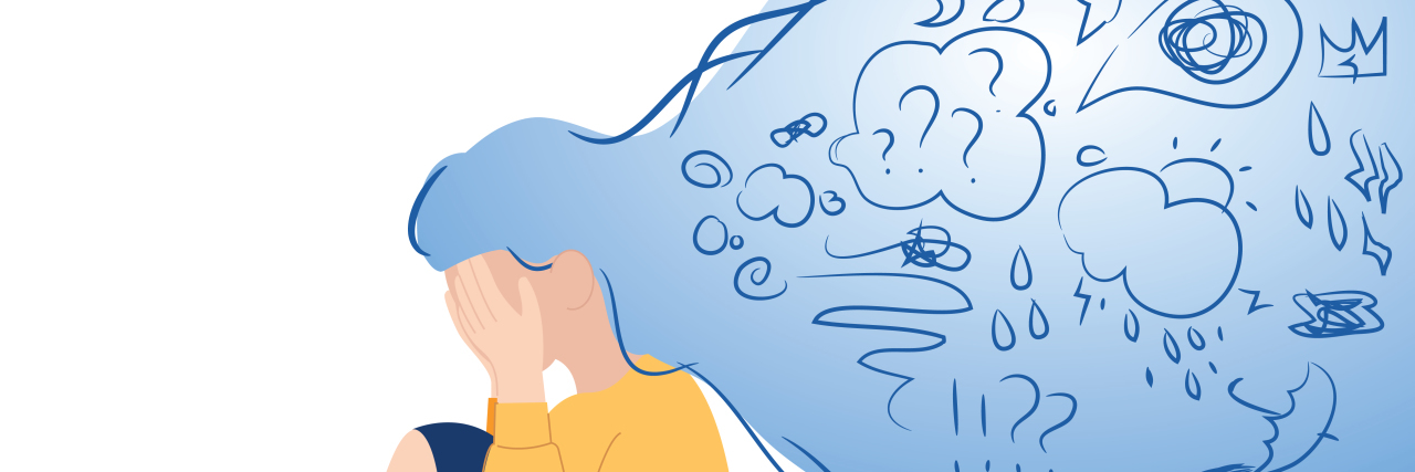 My Worsening Autistic Meltdowns Were a Sign of Breast Cancer Drawing of a woman experiencing a meltdown.