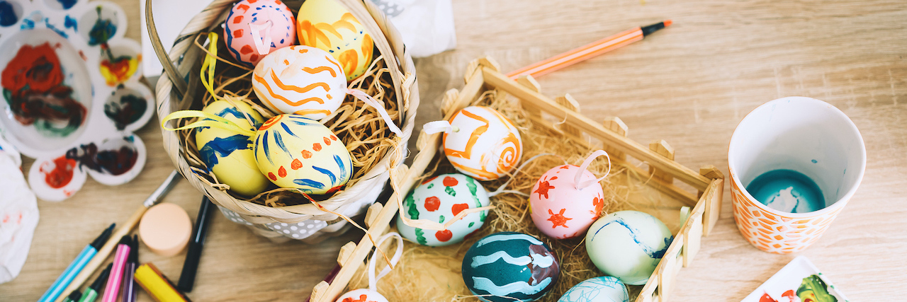 How to Celebrate Easter Chronic Illness/COVID Style Painted Easter Eggs.