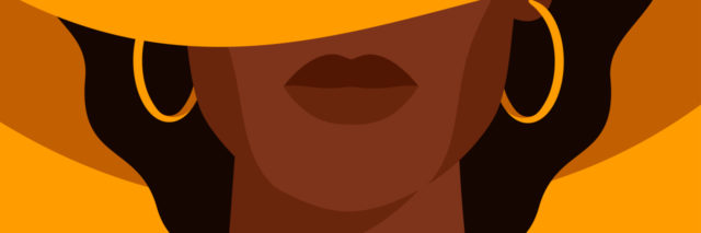 Black woman with a hat