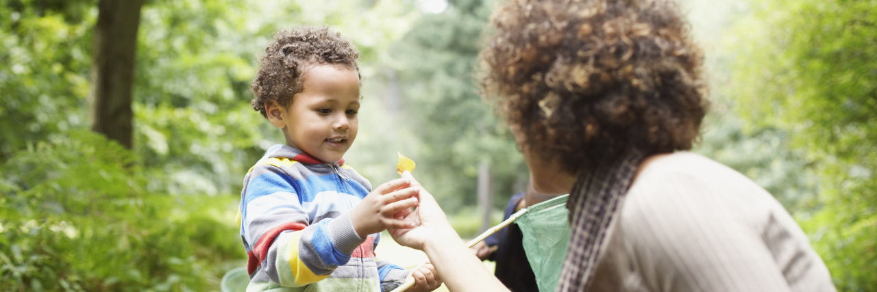 Modeling Speech When Helping My Autistic Son Learn to Talk Mother and son exploring park.