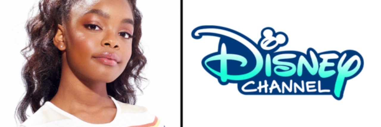 Marsai Martin next to the Disney logo