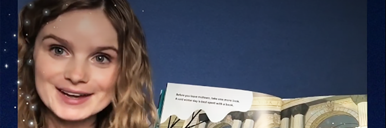 Disney's Magic of Storytelling Features Actresses With Disabilities Kayla Cromer reading "Snow Day for Groot."