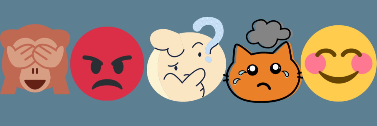 Going Through the 5 Stages of Grief After Leaving Your Job Illustration of five faces representing the five stages of grief