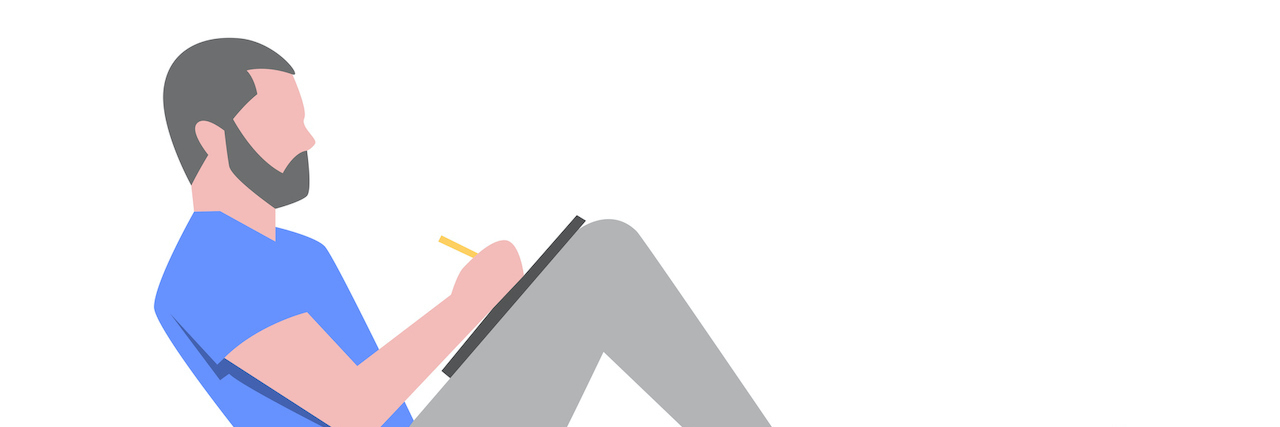 How Chronic Illness Can Transform Your Hobbies and Life Illustration of man in reclined position while holding pencil to paper