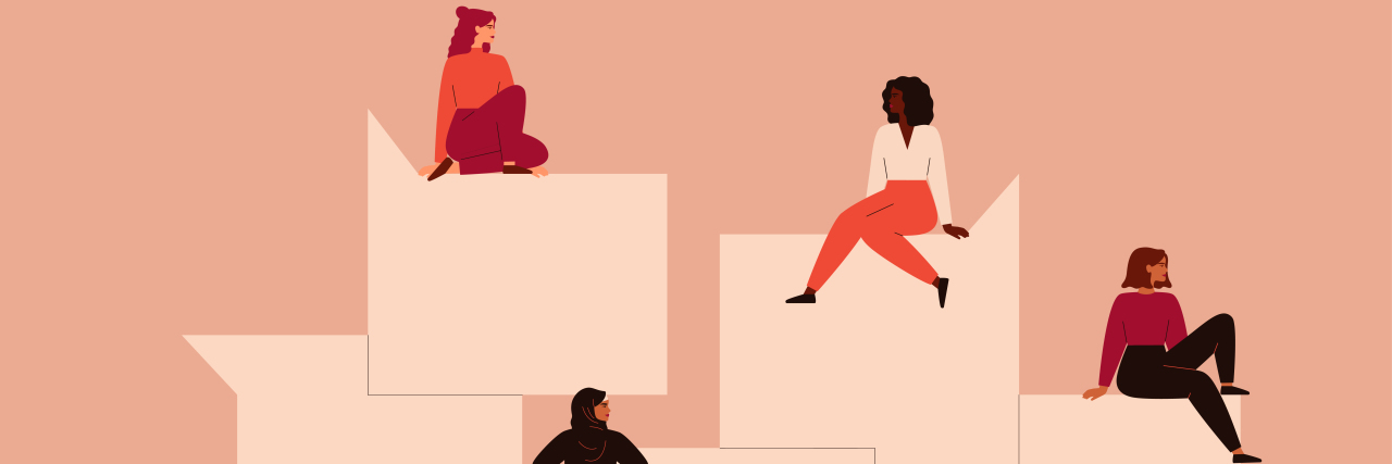 13 Questions We Want You to Ask About Our Chronic Illnesses Diverse women sitting on conversation bubbles.