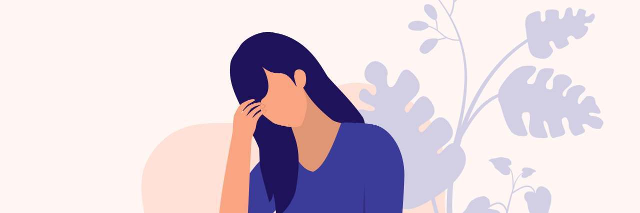 What People Need to Understand About Non-Epileptic Seizures Drawing of sad woman with flowers nearby.