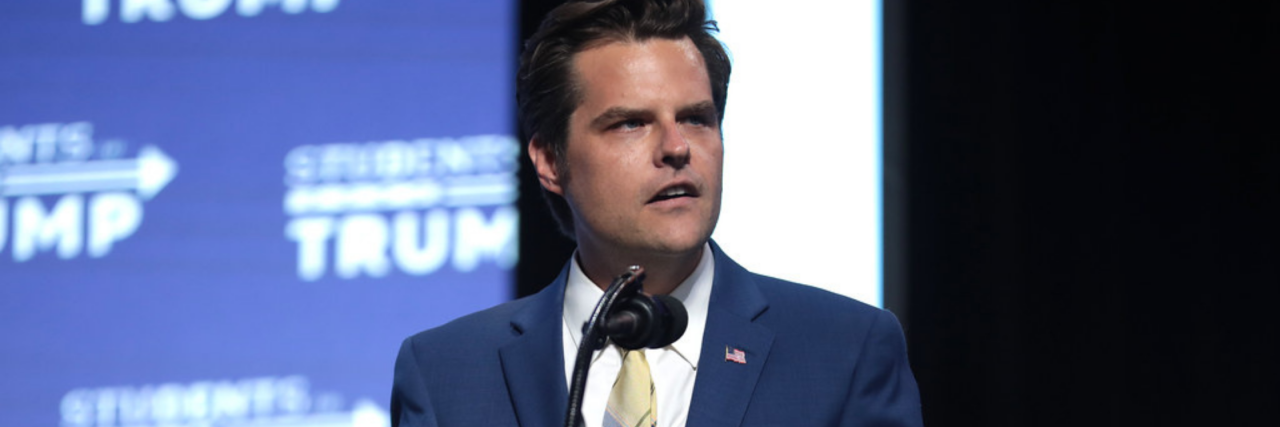How Framing Matt Gaetz Sexual Allegations around Politics is Harmful Matt Gaetz at a Trump rally
