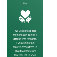 Etsy mother's day email opt out form