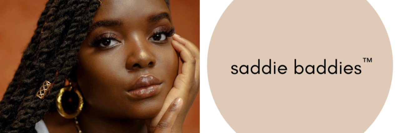 On the left: the founder of Saddie Baddies, on the right: the logo