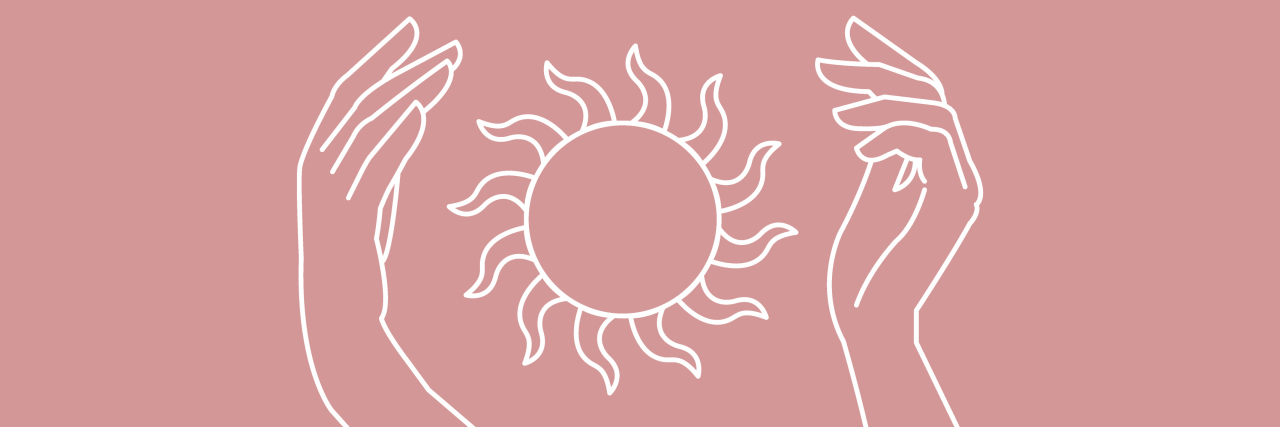 My Lifelong Journey to Find My Identity as Someone With Cerebral Palsy Drawing of hands encircling a sun.