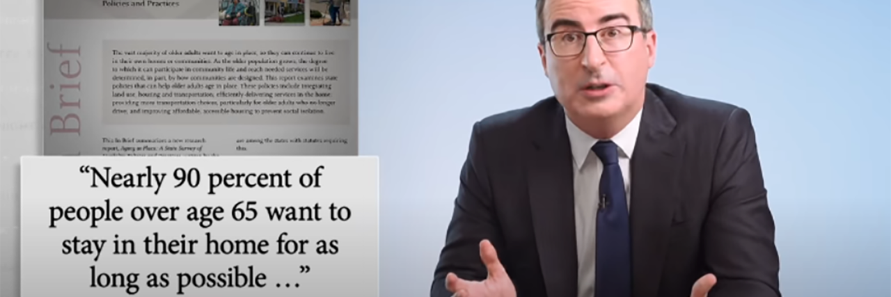 John Oliver discusses long-term care on Last Week Tonight.