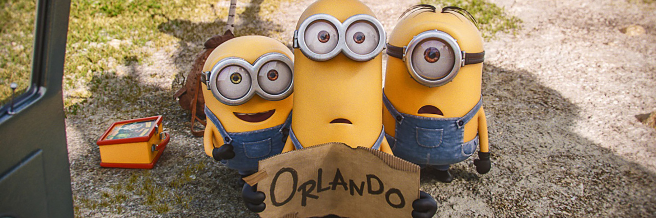 The Minions hitchhiking to Orlando.