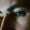 close-up of a man's eyes