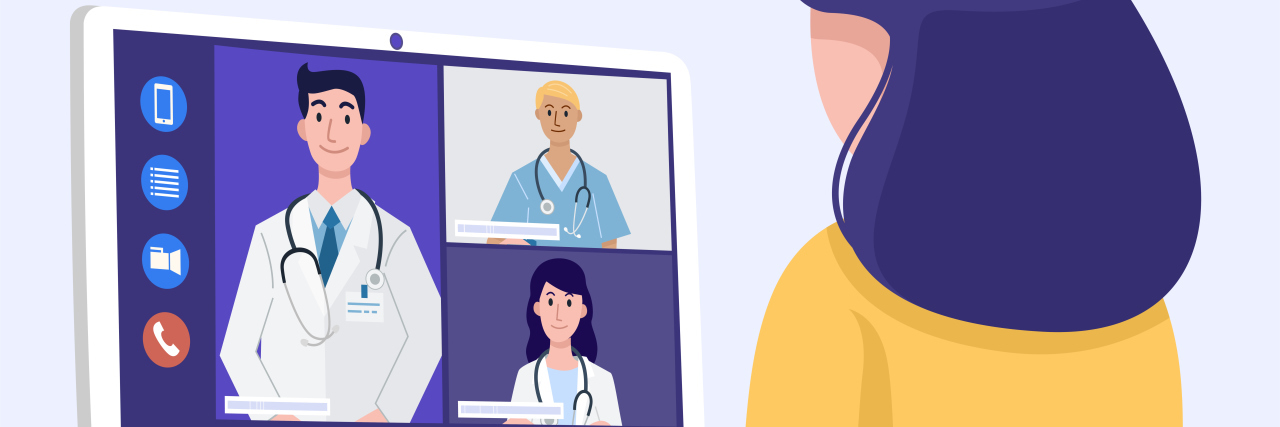 The Post-Pandemic Future Must Include Disability Accessibility Woman meeting with medical team via telehealth.