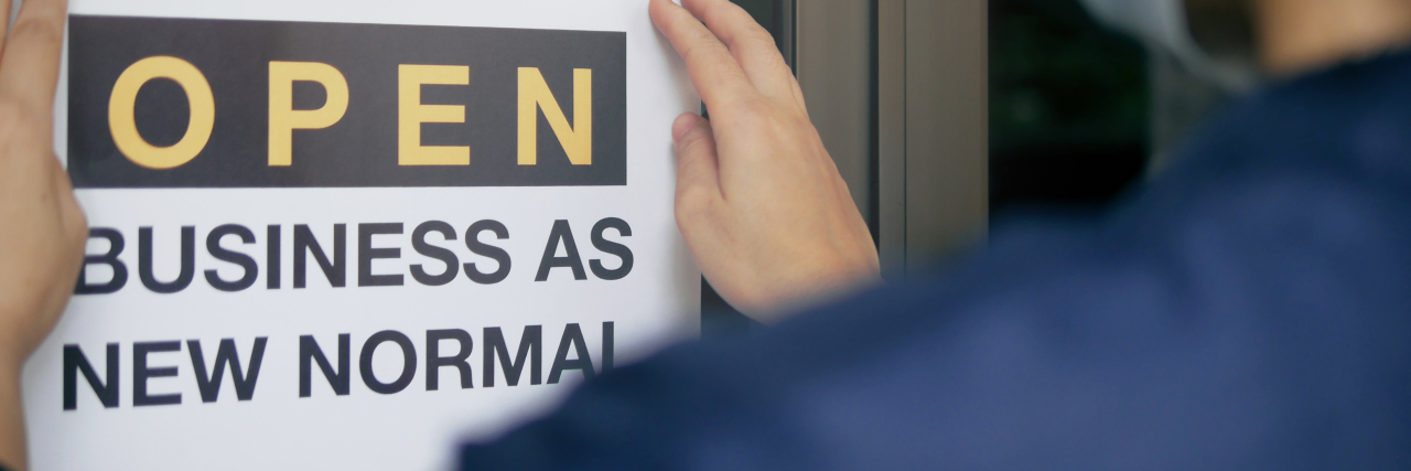 Why We May Feel Burnout Instead of Relief Post-COVID-19 a reopening sign after COVID-19 closure