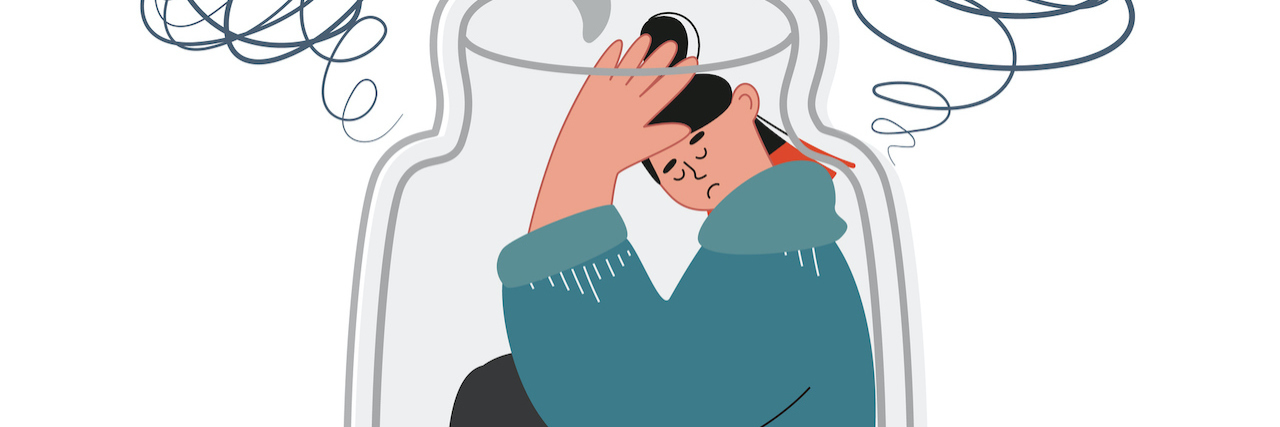 How Being Misdiagnosed With Borderline Personality Disorder Hurt Me An illustration of a woman curled up in a jar