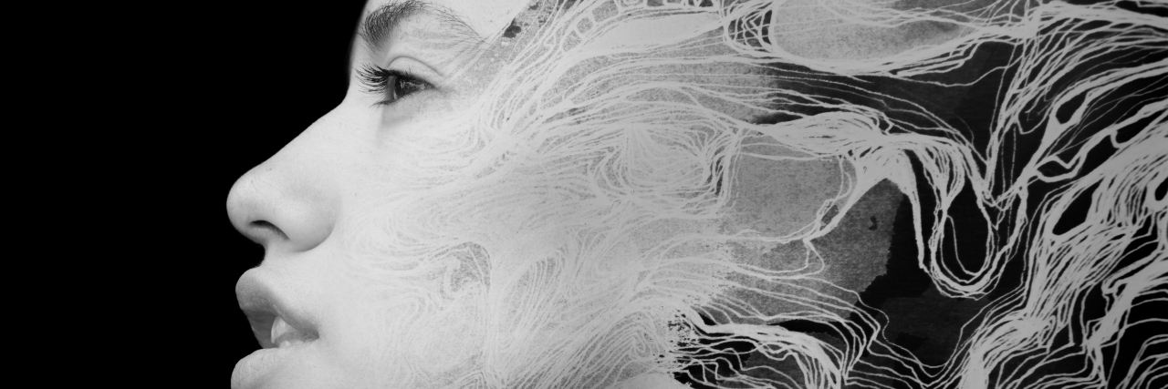 Working Through Feelings of Being a Burden Because of My Disability Paintography image of a thoughtful woman.