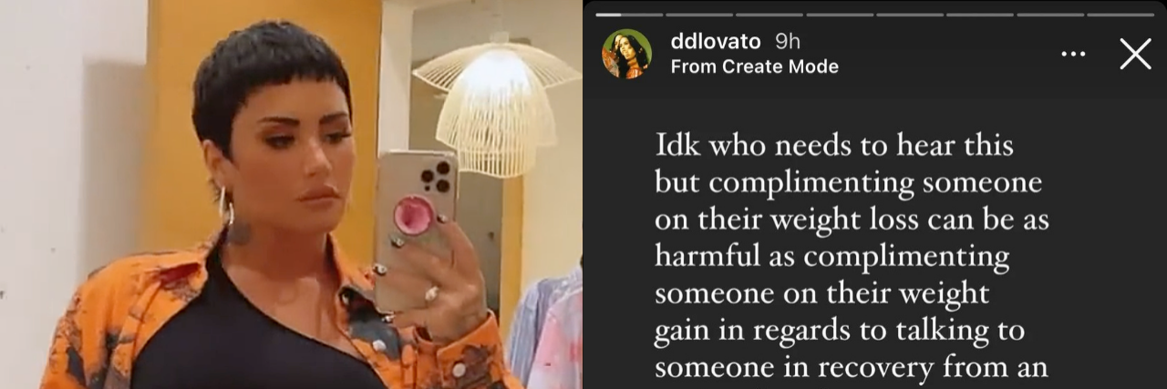 Demi Lovato Posts Instagram Story on Complementing Weight Loss