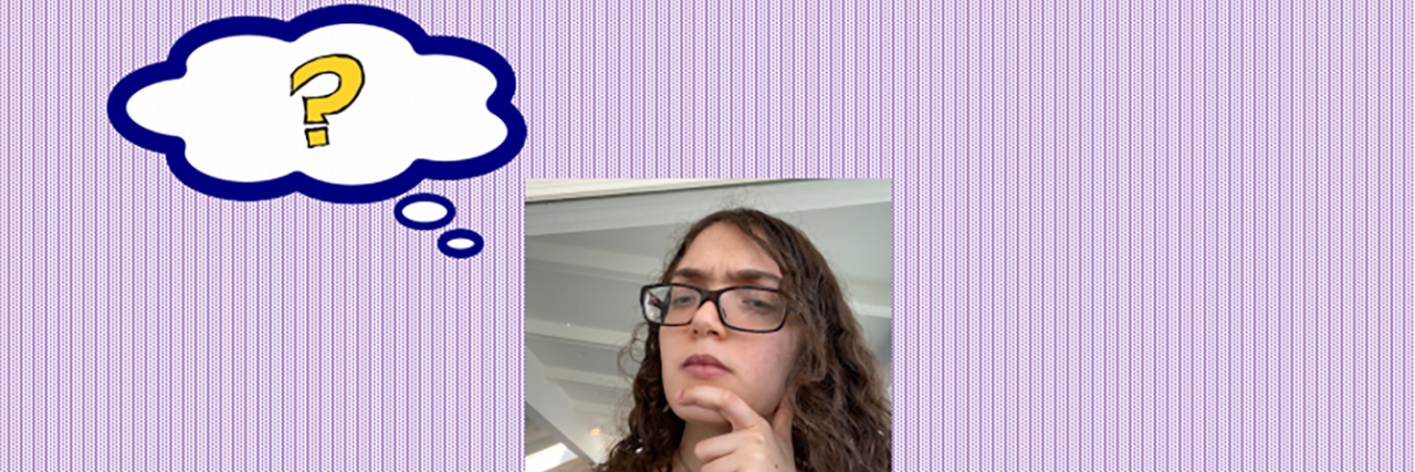 Learning the Value of Asking Questions at Work as an Autistic Person Miranda with a thought bubble over her head.