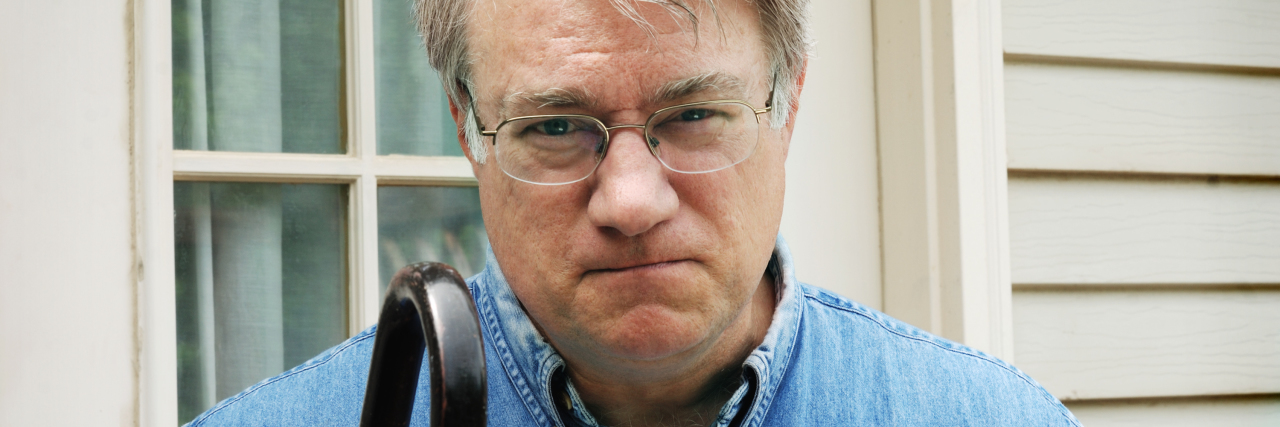 Yes, People With a Chronic Illness or Disability Can Be Jerks Grumpy man with cane.