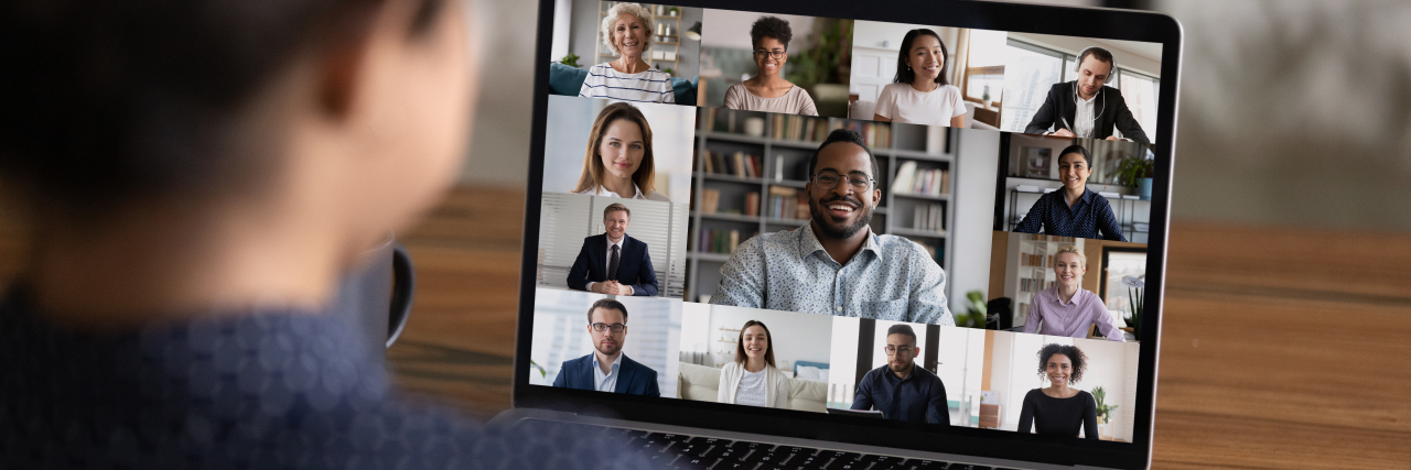 Post-COVID Normal Shouldn't Mean Returning to Inaccessibility Woman attending a Zoom meeting for work.