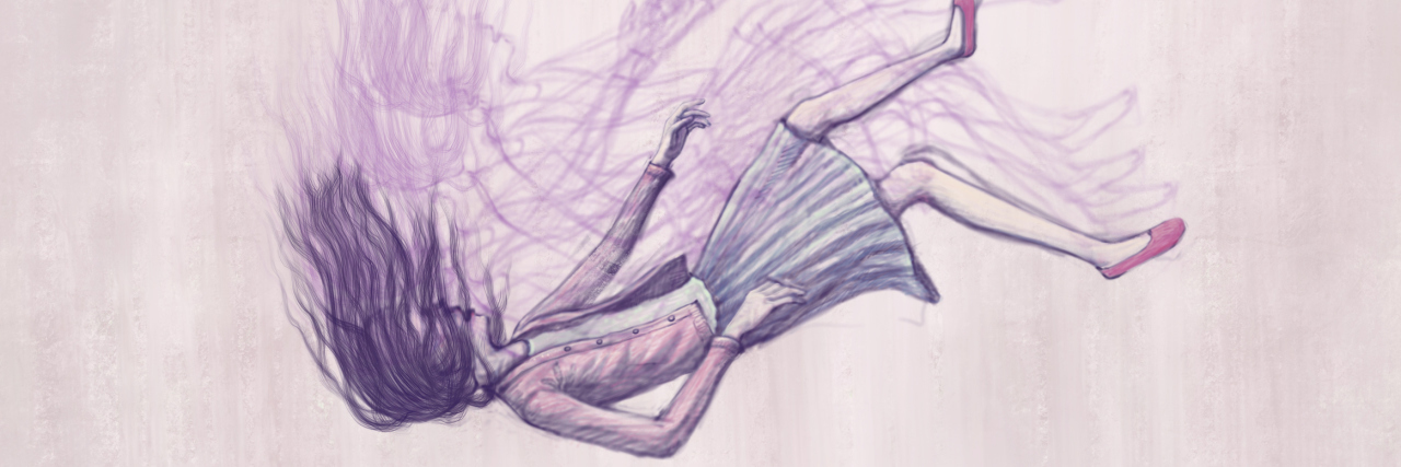 When 'Toxic' Behaviors Are a Cry for Help When You're Suicidal An illustration of a young woman falling