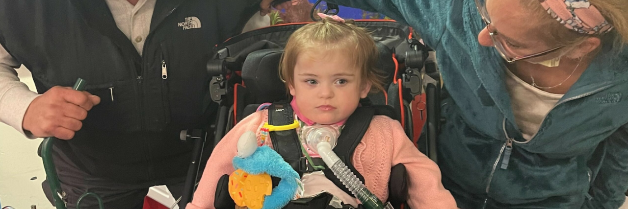 How COVID-19 Impacted Kids in Long-Term Care Facilities A small child and her parents at the hospital