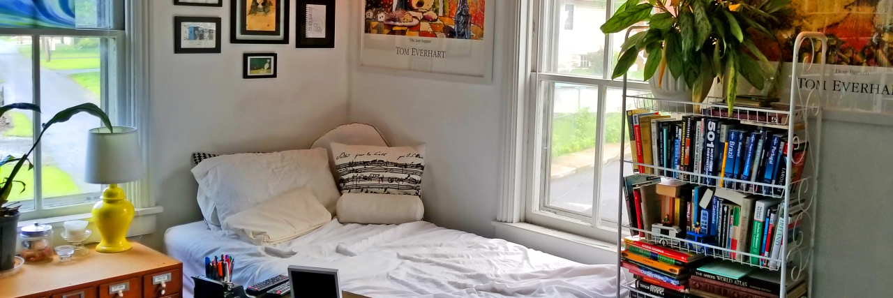 11 Pandemic Trends People With Disabilities Want to Keep Photo is of my home office, which has a bed instead of a traditional desk and chair, due to my sitting disability.