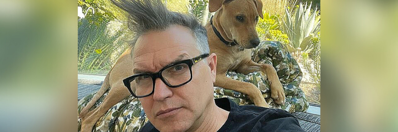 Blink-182 Bassist and Singer Mark Hoppus Reveals Cancer Diagnosis Mark Hoppus with his dog.