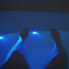 photo of the contributor's floatation tank experience with coloured blue lights