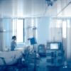 Unfocused view of hospital room and equipment