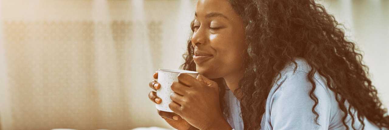 When You Need to Pause and Rest in Life With Type 2 Diabetes Woman drinking tea in bed.