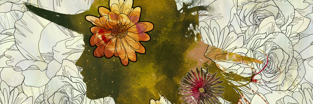 What Disability Pride Means When You Have an Invisible Disability Woman with hat and colorful flowers.