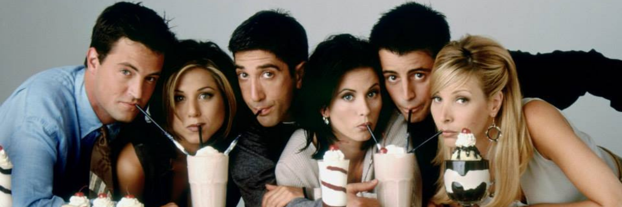 'Friends' Helped Me Change My Perspective on My Mental Illnesses The cast of the TV series, "Friends" drinking milkshakes