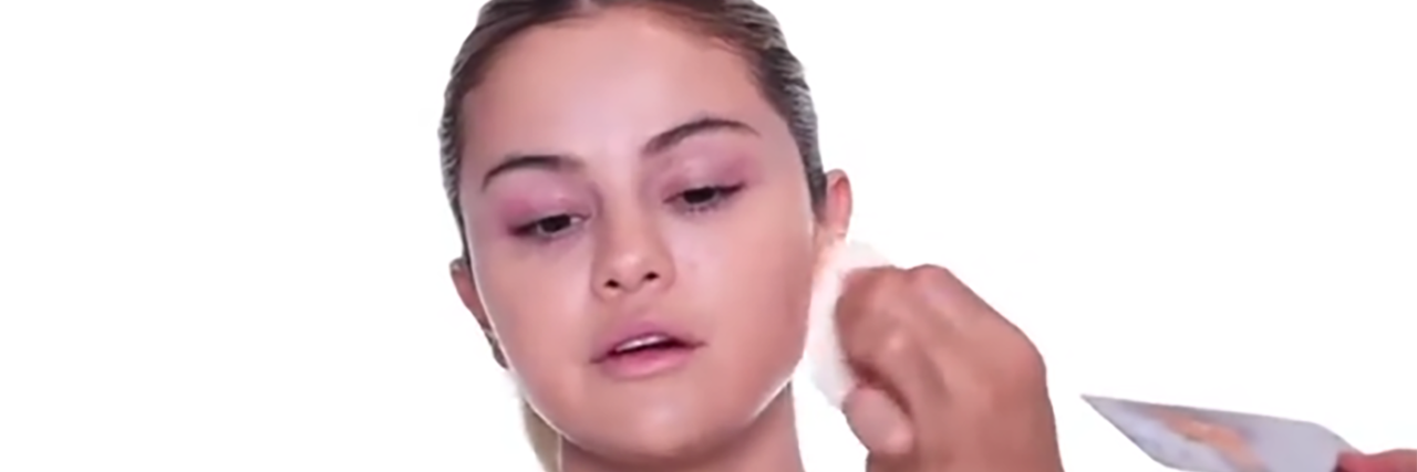 Selena Gomez Talks About Sun and Lupus in Makeup Video Selena Gomez getting a makeover.