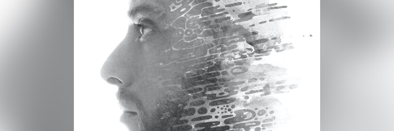 Using Mindfulness as Your Superpower With Depression Double exposure portrait of man with face fading away