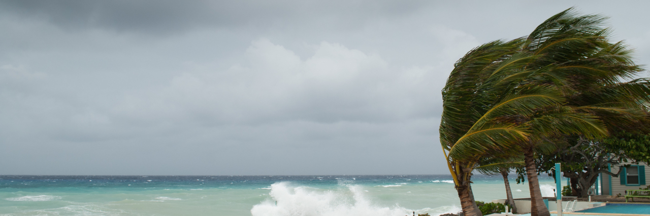 Hurricane storm surge in the Caribbean.