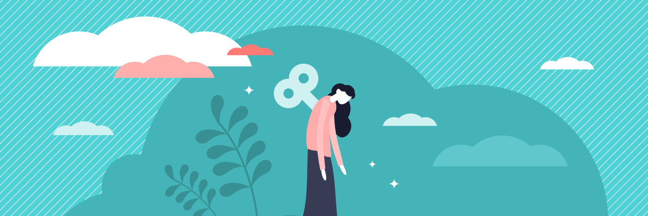 When Caregiver Burnout Hits You Drawing of exhausted woman with wind-up key in her back.