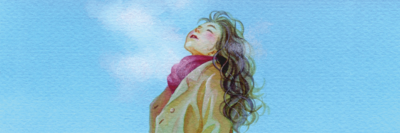 Mental Health Tips From a Psychologist Who Specializes in IBD Patients Woman standing under bright sky.