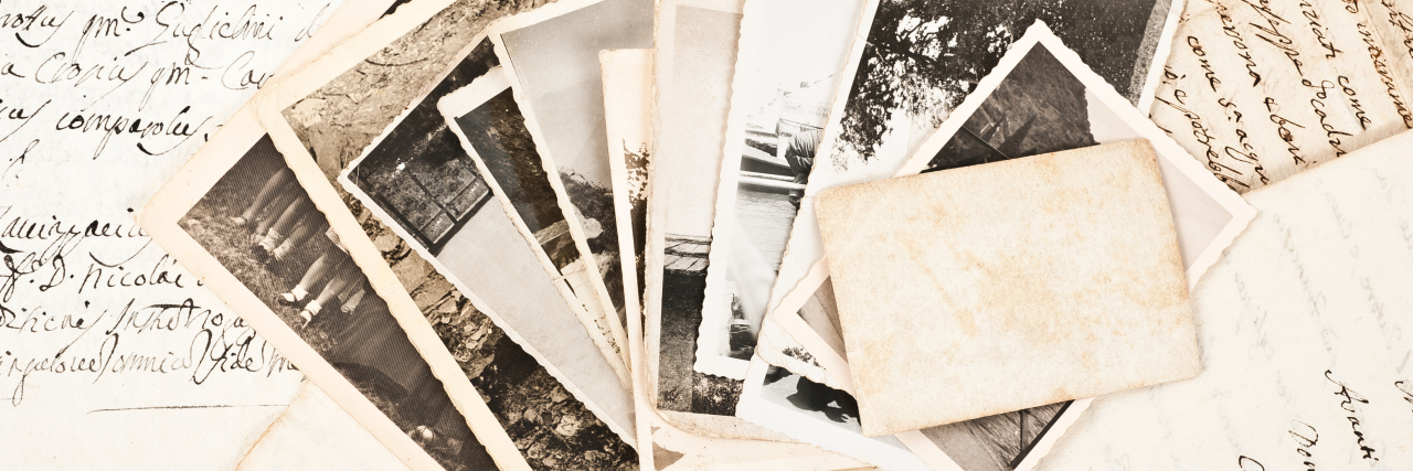 When We Crave Nostalgia After Experiencing Trauma Old pictures on letter background.