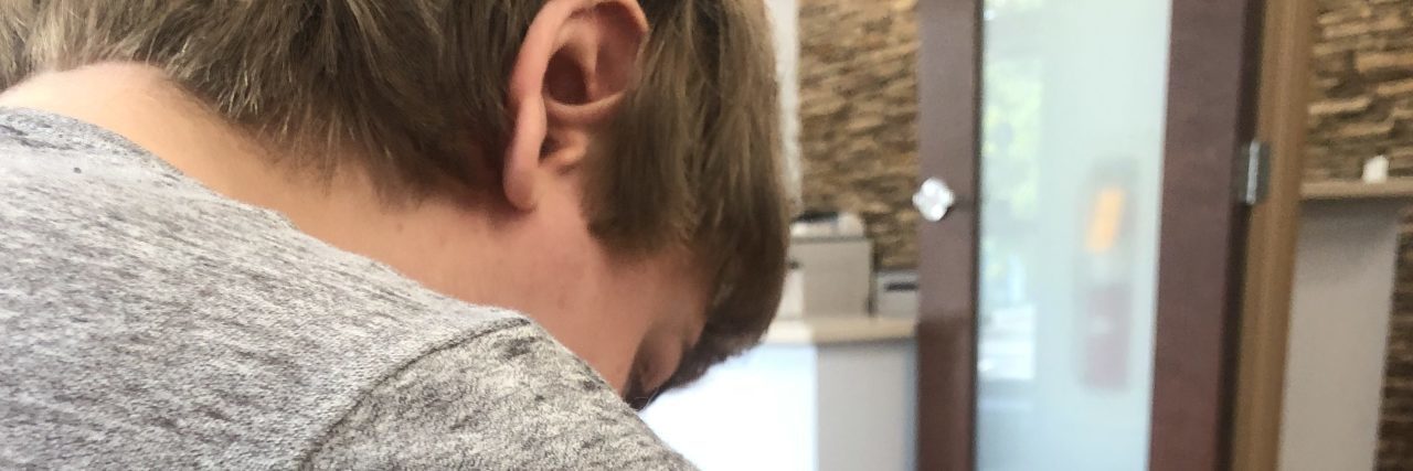 Respect My Autistic Son's Voice When He Uses It Ryan at the podiatrist.