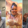 Three images paired side by side. The first being Lizzo in a gray hoodie and wig cap with a full face of makeup on crying and looking up. The second is a still from Lizzo's music video "Rumors" where she is adorned in all gold with her hair in a high ponytail looking as if she came straight out of a grecian fable. The third is the same look in the hoodie from the first picture, but she is dabbing her eyes with a napkin.