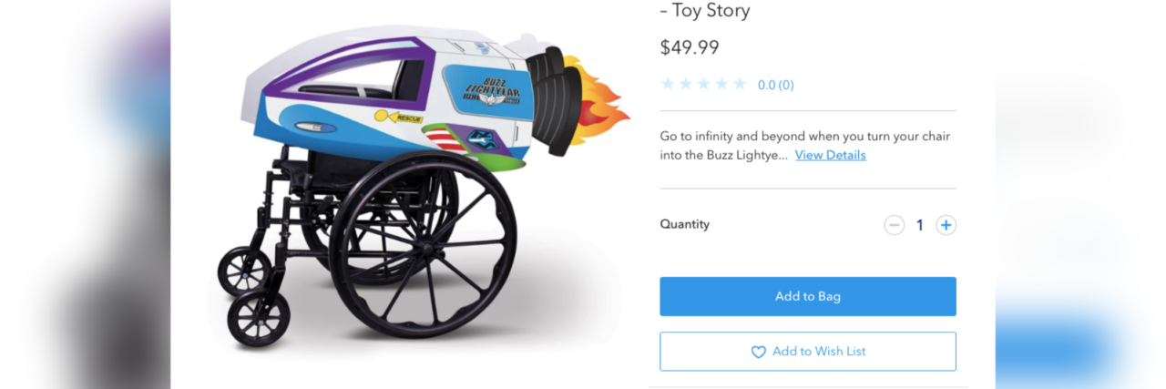 Disney Releases Adaptive and Accessible Halloween costumes Buzz Lightyear wheelchair accessible halloween costume from Disney.